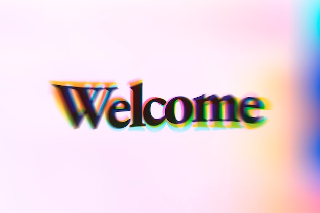 Foto grátis palavra de boas-vindas em tipografia de texto anáglifo