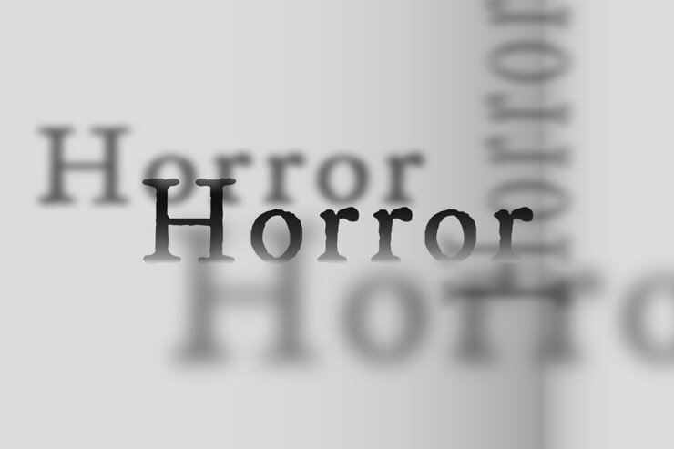Foto grátis palavra de terror em ilustração de tipografia de fonte sombra desbotada