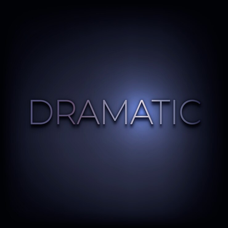 Foto grátis palavra dramática em estilo de texto metálico