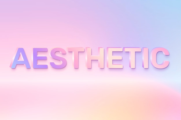 Palavra estética em estilo de texto holográfico