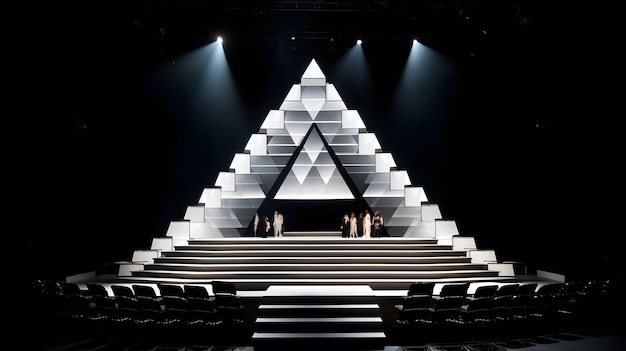 Foto grátis palco com uma estrutura de escada triangular