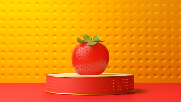 Palco de mockup de pódio 3d com espaço vazio para promover o strawberry festival
