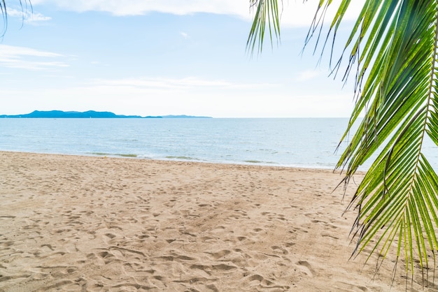 Palm e praia tropical em Pattaya na Tailândia