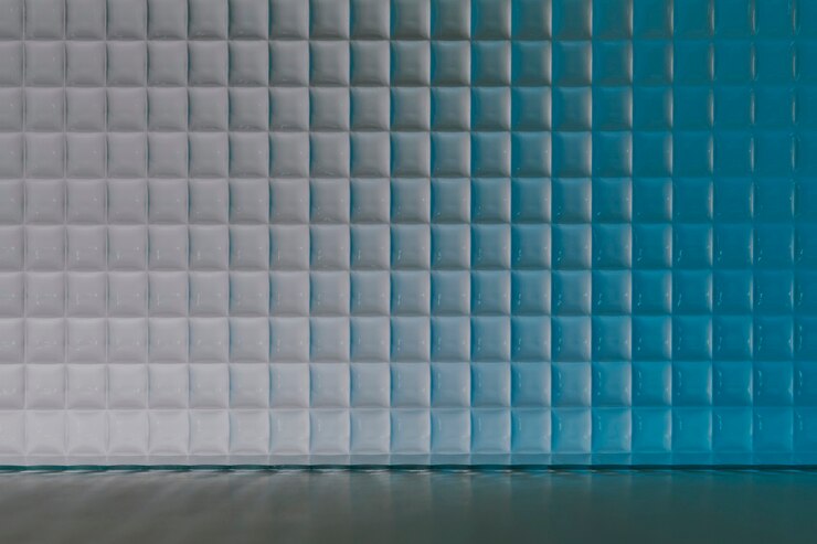 Foto grátis pano de fundo azul do produto com vidro estampado