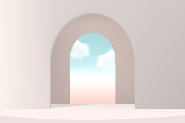 Foto grátis pano de fundo mínimo do produto com janela e céu