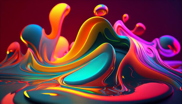 Pano de fundo multicolorido abstrato com IA generativa de padrão de onda vibrante