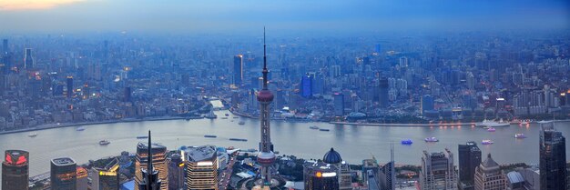 Panorama aéreo de Xangai