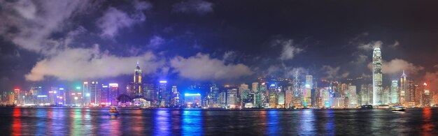 Panorama do horizonte de Hong Kong