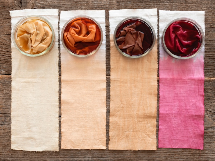 Foto grátis panos coloridos com variedade de pigmentos naturais diferentes