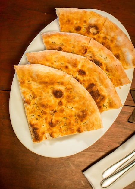 Pão de ciabatta italiano num restaurante