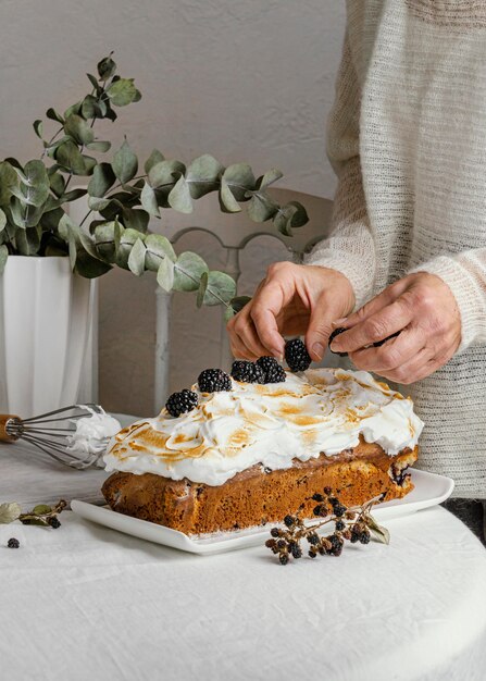 Pão delicioso com chantilly