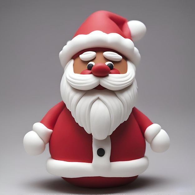 Foto grátis papai noel 3d render em fundo cinza com traçado de recorte