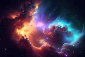 Foto grátis papel de parede abstrato ultra detalhado da nebulosa 4
