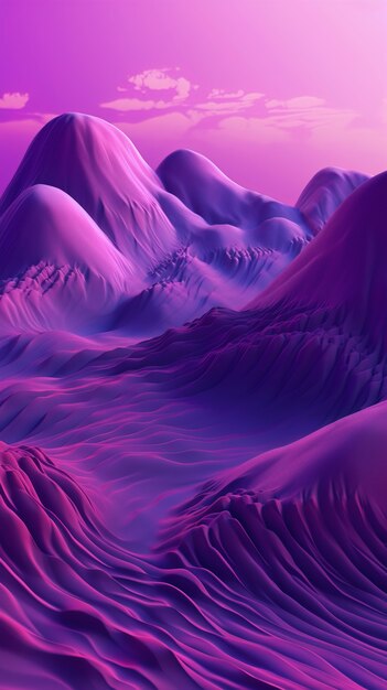 Papel de parede de paisagem onírica e surrealista em tons de roxo