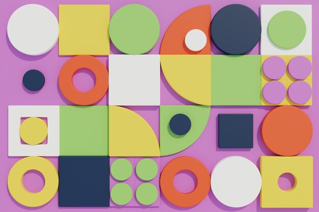 Papel de parede estético feito de formas geométricas abstratas