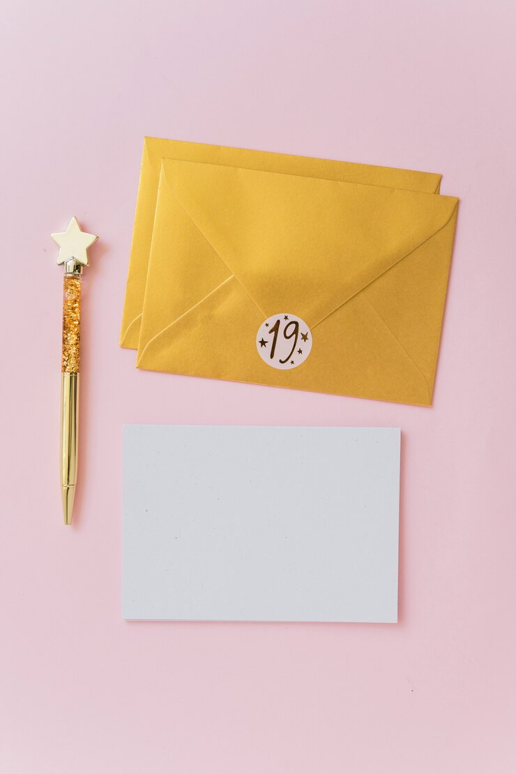 Foto grátis papel perto de caneta e envelopes