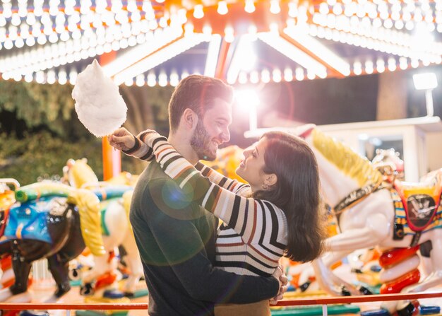 Par, em, um, parque temático