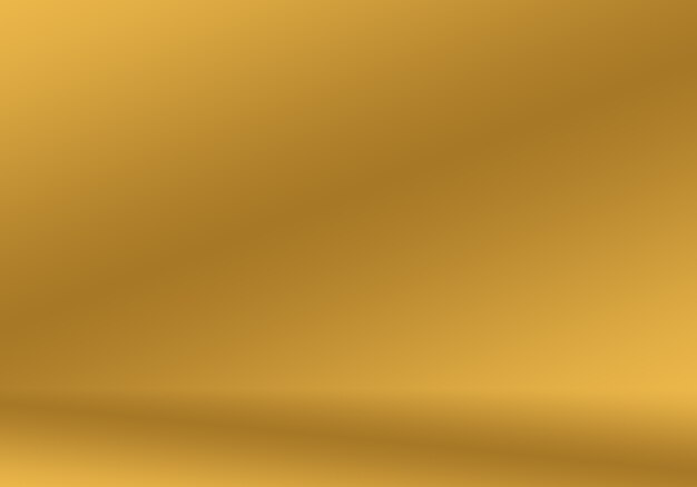 Parede de estúdio gradiente de ouro amarelo abstrato de luxo, bem como uso como plano de fundo, layout, banner e apresentação do produto.