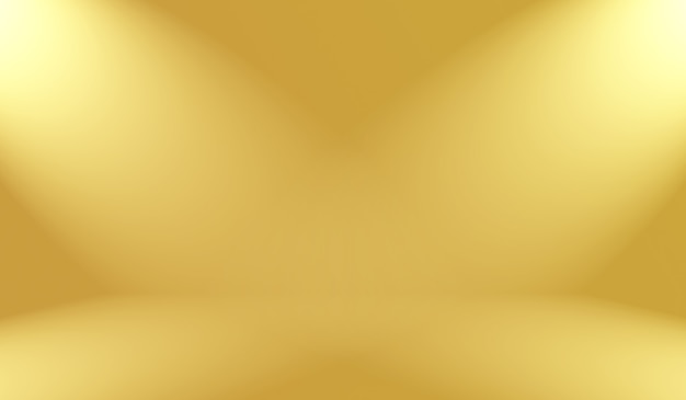 Foto grátis parede de estúdio gradiente de ouro amarelo abstrato de luxo, bem como uso como plano de fundo, layout, banner e apresentação do produto.