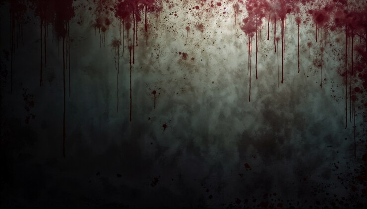 Foto grátis parede de metal enferrujado com salpicaduras de sangue.