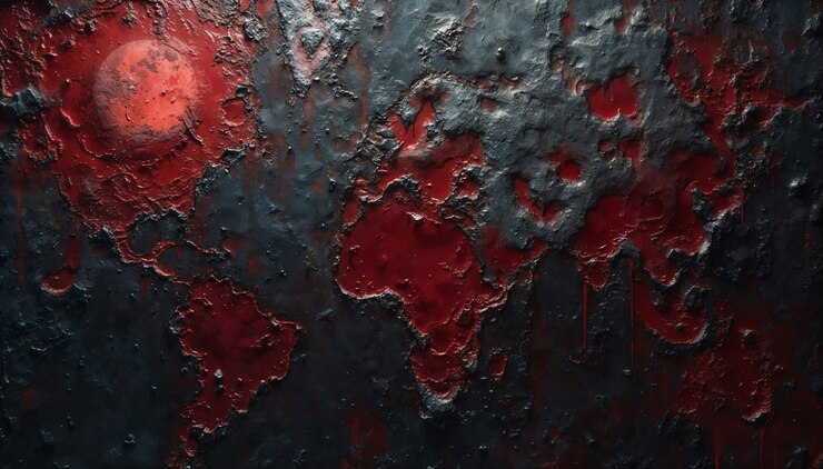 Foto grátis parede de metal enferrujado com salpicaduras de sangue.
