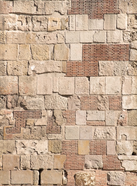 parede de tijolo bege Old