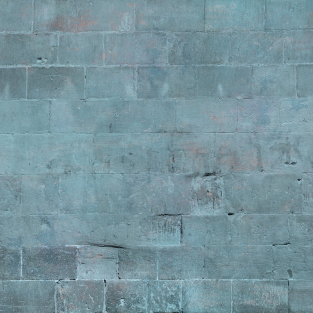 parede de tijolos pintados de azul