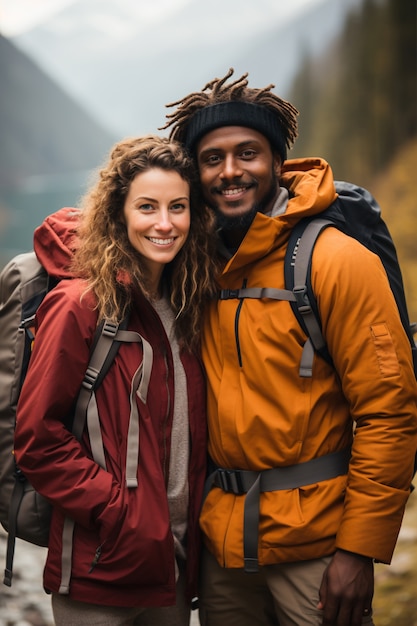 Pares bonitos que passam tempo juntos