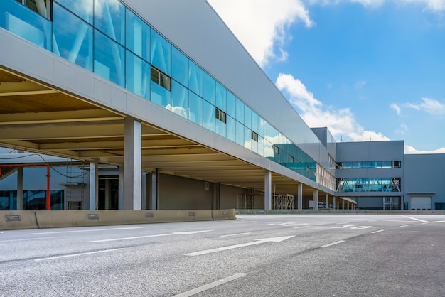 Parque industrial, fábrica de construção, armazém