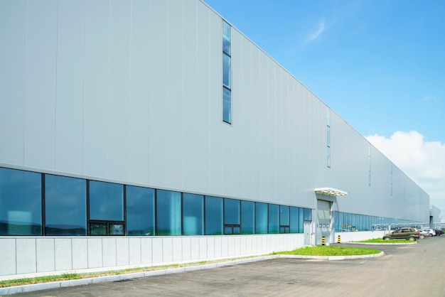 Parque industrial, fábrica de construção, armazém