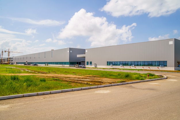 Parque industrial, fábrica de construção, armazém