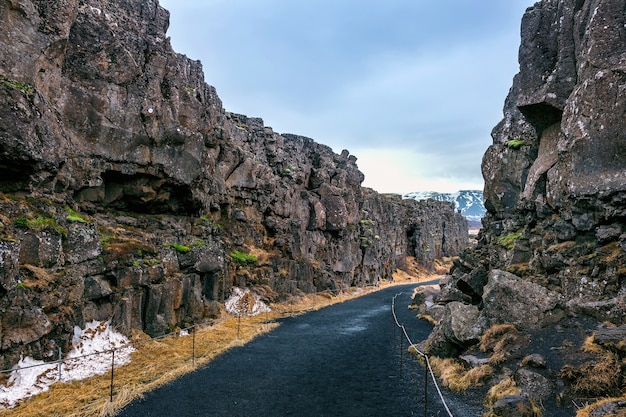 Parque Nacional de Pingvellir, placas tectônicas na Islândia.