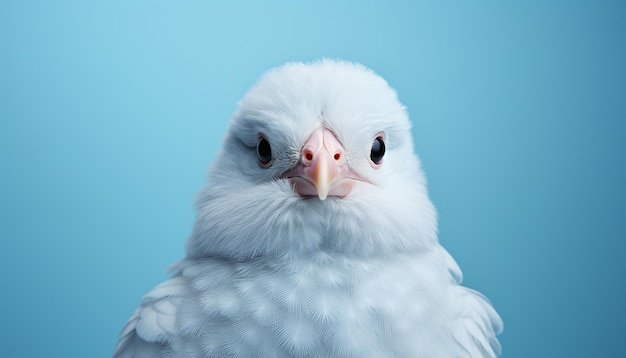 Foto grátis pássaro azul bonito com penas fofas olhando para a câmera gerada pela inteligência artificial