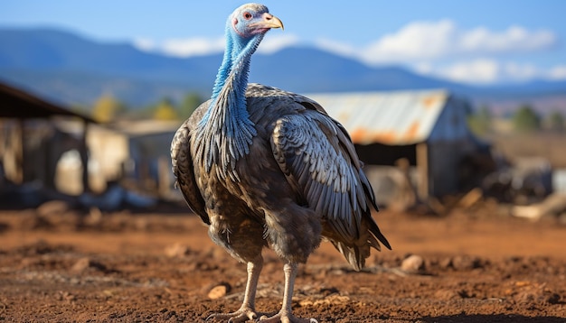 Foto grátis pássaro de rapina voando sobre uma fazenda rural procurando comida gerada por inteligência artificial