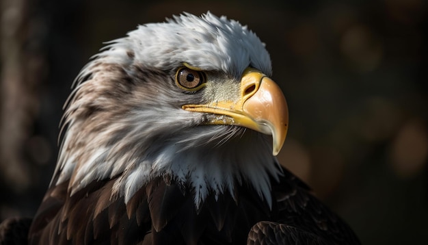 Foto grátis pássaro majestoso empoleira garras afiadas olhando corajosamente geradas por ia