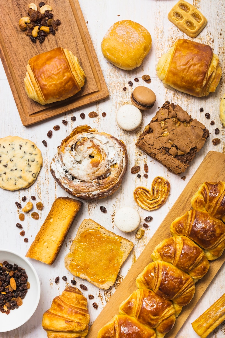 Foto grátis passas e nozes perto de doces frescos
