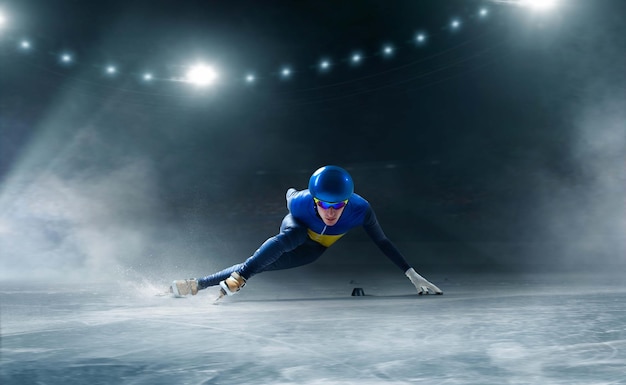 Foto grátis patinação de velocidade em pista curta