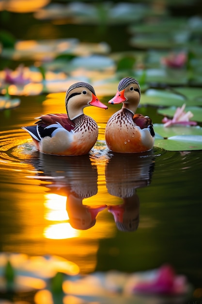 Foto grátis pato bonito vivendo a vida na natureza