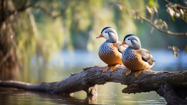 Pato bonito vivendo a vida na natureza