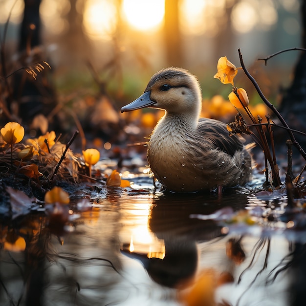 Foto grátis pato na natureza gerar imagem