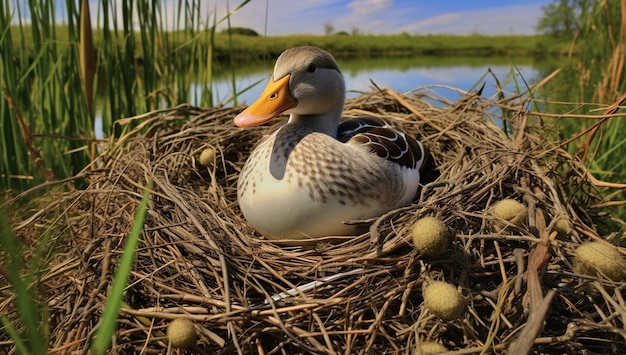 Foto grátis pato na natureza gerar imagem