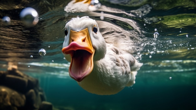 Pato vivendo a vida na natureza