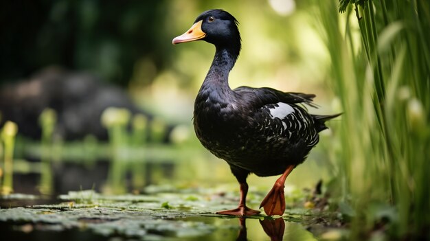 Pato vivendo a vida na natureza