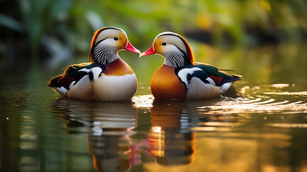 Patos bonitos que vivem na natureza