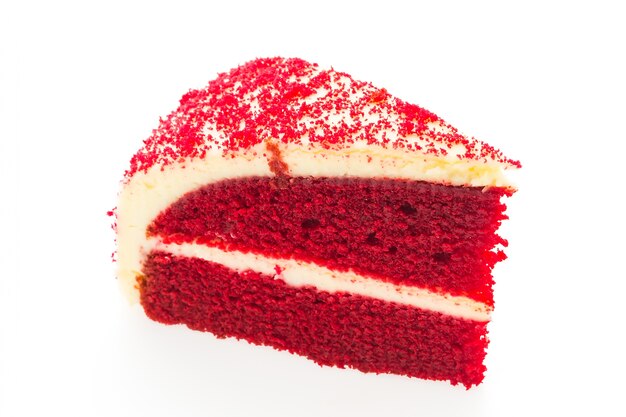 Pedaço de bolo de veludo vermelho