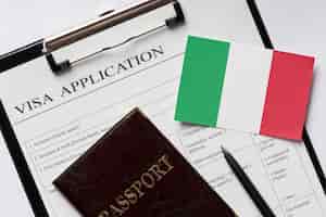 Foto grátis pedido de visto para arranjo itália
