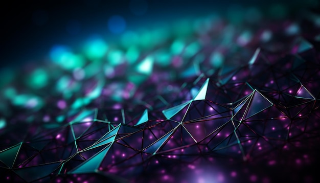 Pedra preciosa abstrata em forma de diamante futurista em padrão multicolorido vibrante gerado pela inteligência artificial