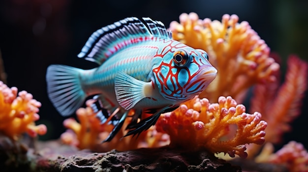 Foto grátis peixe bonito perto de recifes de corais