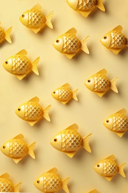 Foto grátis peixe dourado 3d de vista superior no estúdio