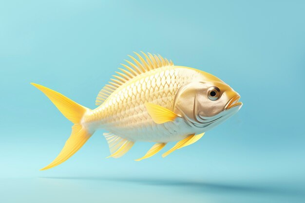 peixe dourado 3d no estúdio